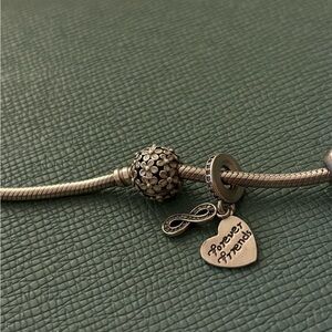Pandora friends forever silver charm